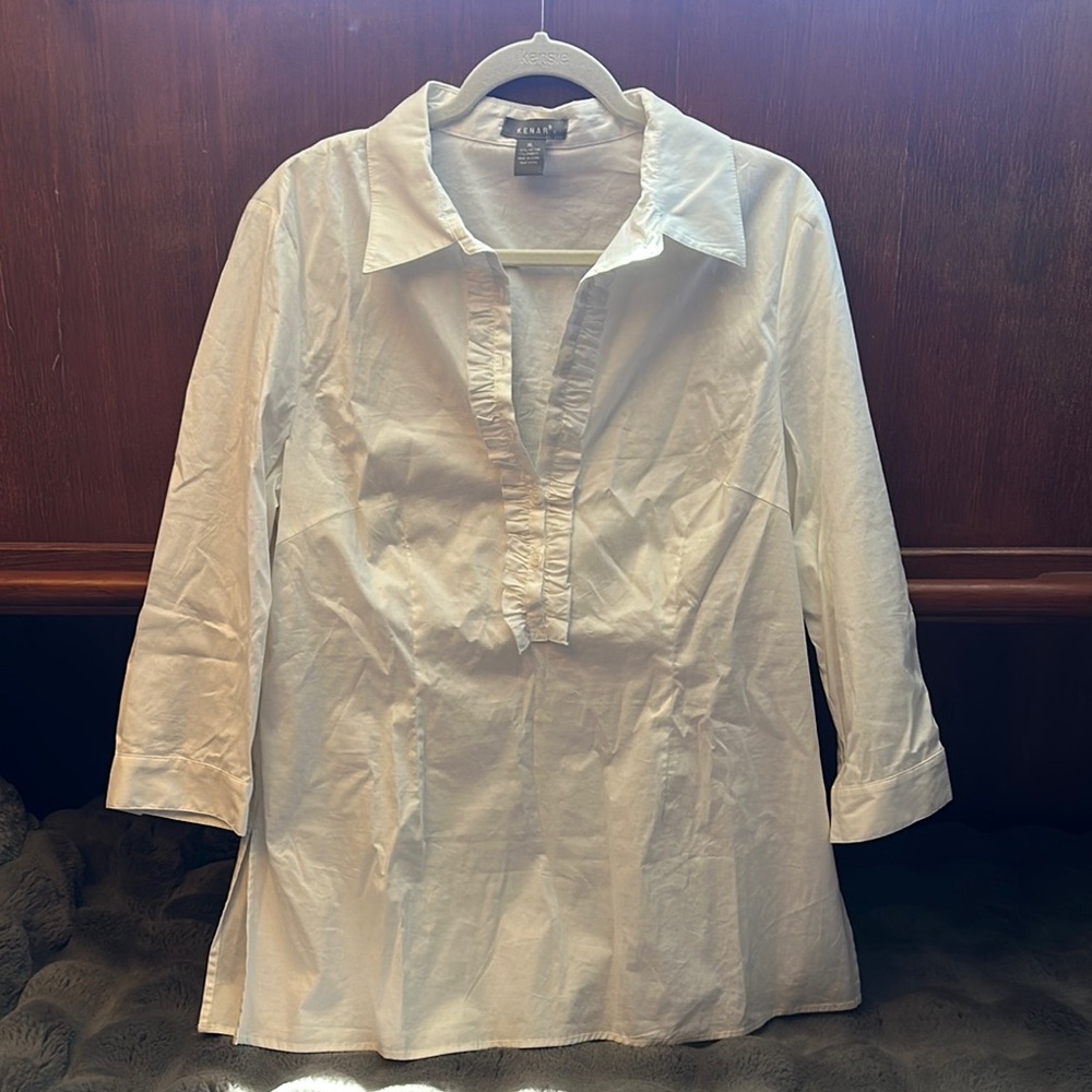 Kenar Classic White Blouse